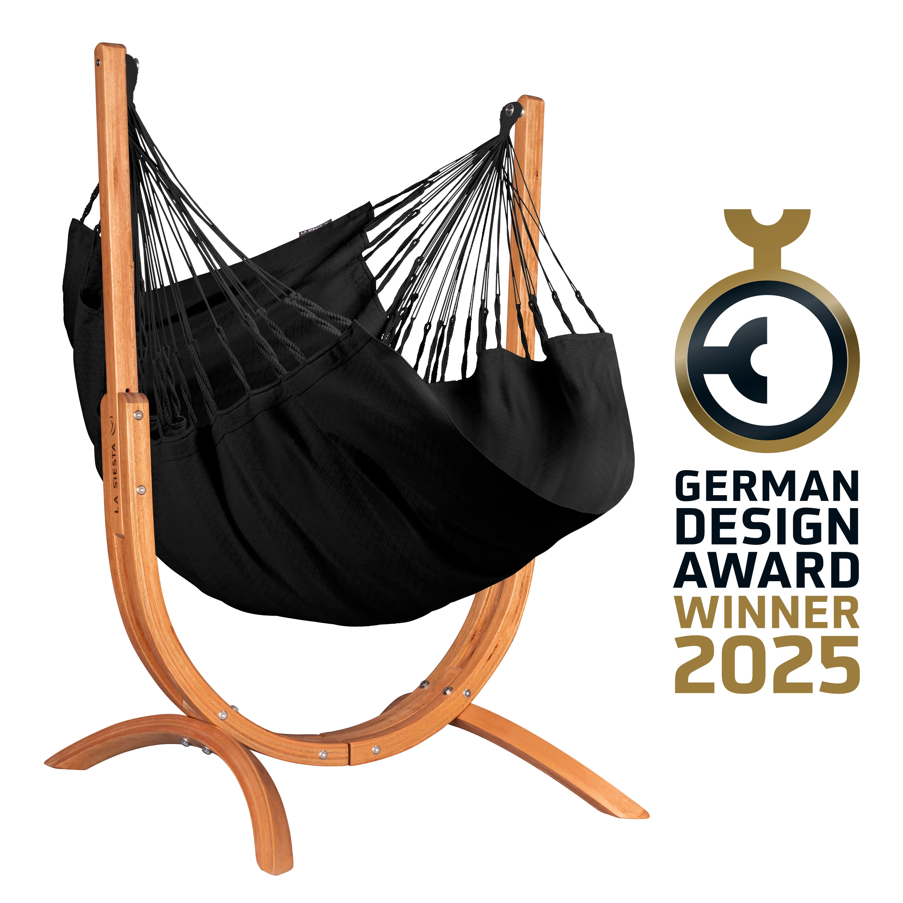 Udine Organic Onyx - Hängesessel aus Bio-Baumwolle mit Gestell aus FSC®-zertifiziertem Eukalyptus